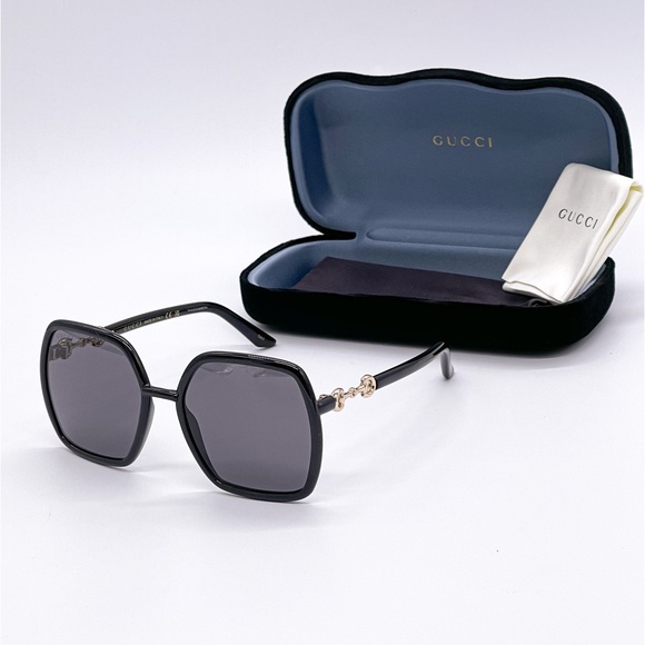 NEW GUCCI GG0890S 001 SQUARE FRAME SUNGLASSES GUCCI GG0890S BLACK - Picture 3 of 14